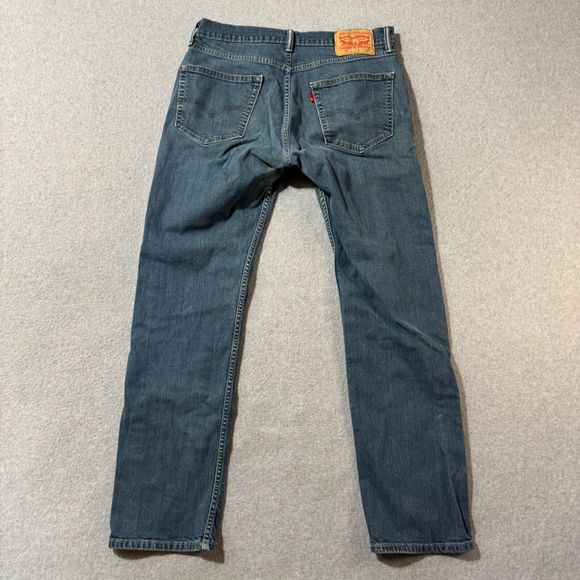 Levis Jeans Mens 505 32x32 Blue Denim Straight Workwear American Solid Mid Rise - Picture 10 of 12